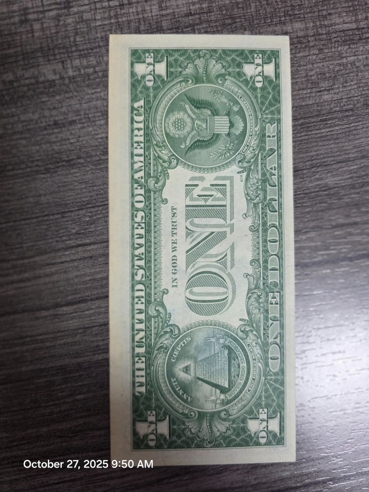 $1 1957 B Silver Certificate Misalignment Error Very Nice Note