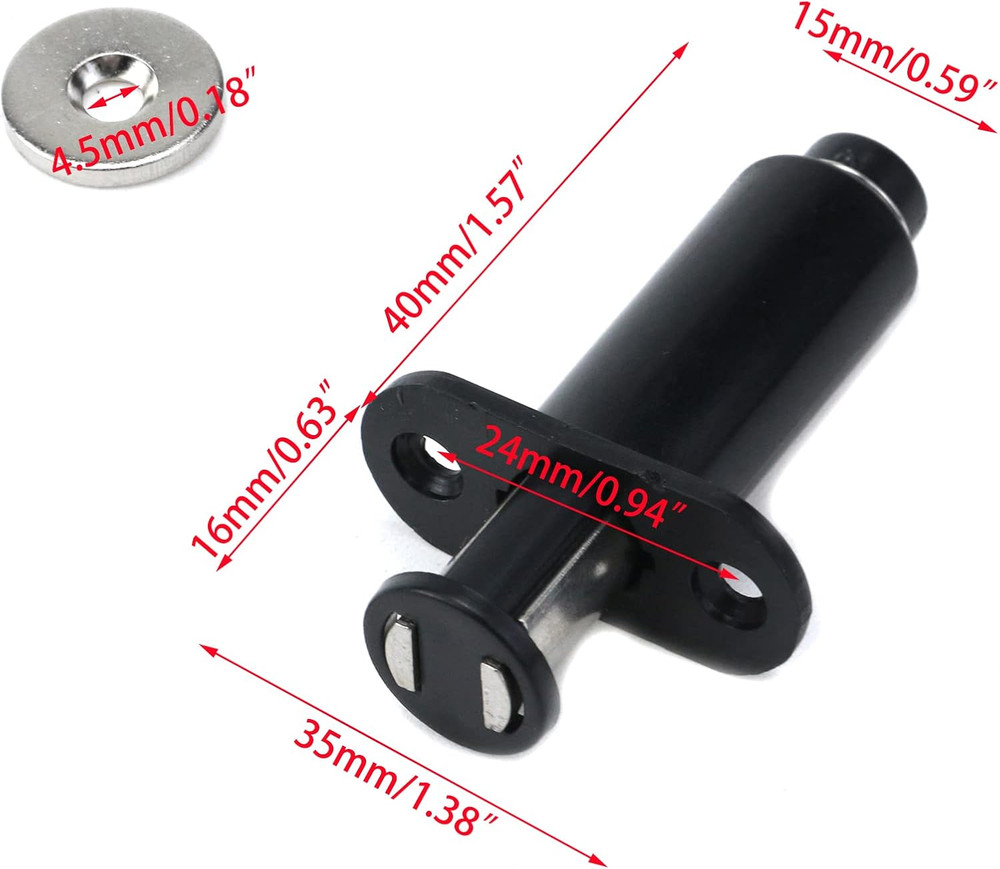 Recessed Magnetic Touch Latch，4 Pack Push Open Cabinet Door Latches Pull Push Pr