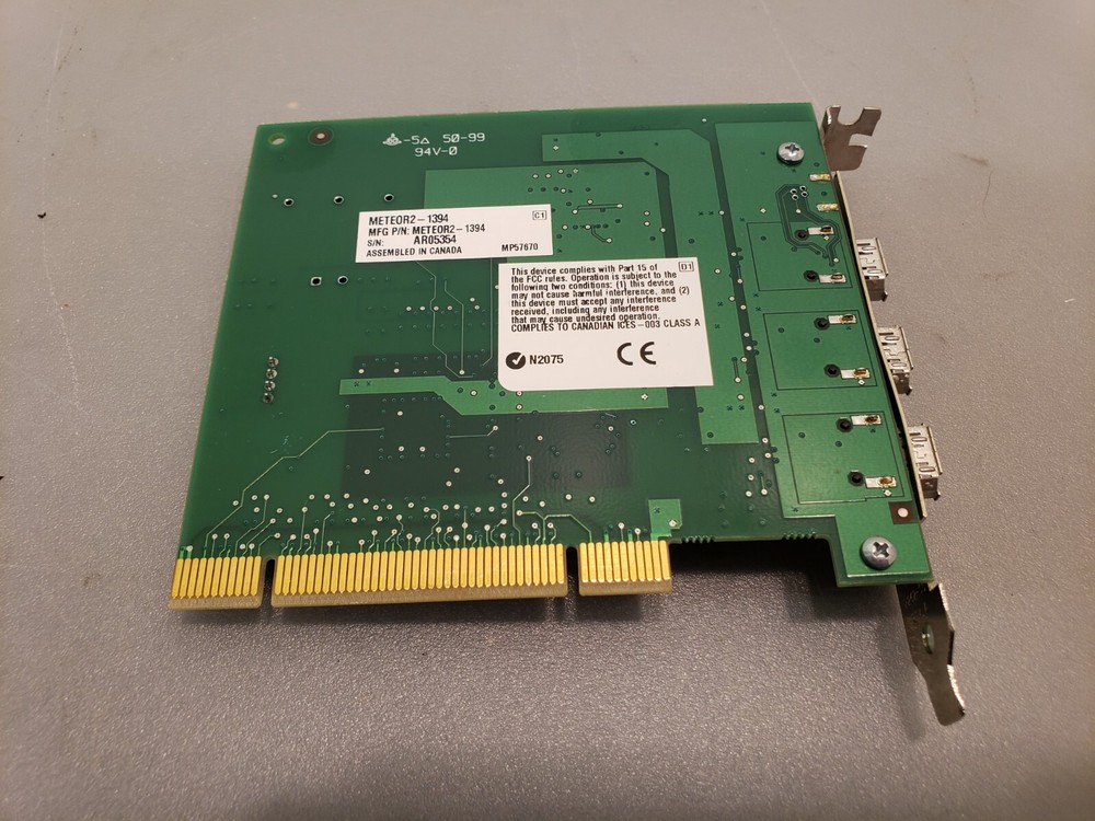 Matrox 919-0001 Meteor2-1394 PCI Firewire Controller Adapter Card *Tested