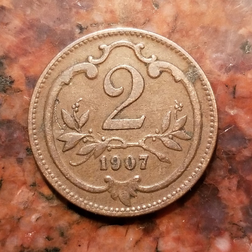 1907 AUSTRIA 2 HELLER COIN - #A9047
