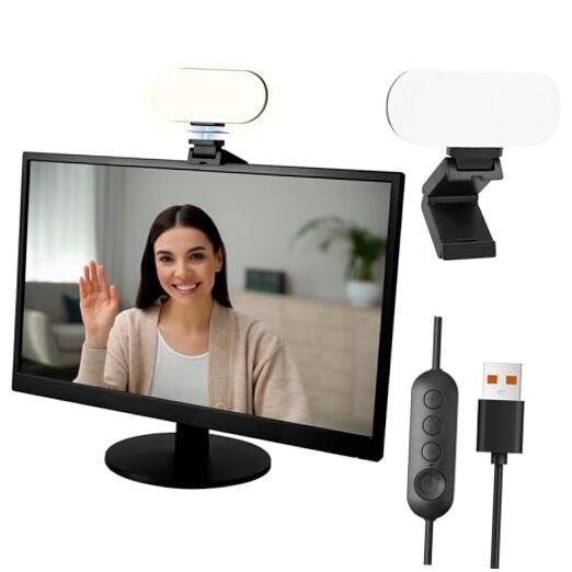 Video Conference Lighting & Computer Light – USB LED Panel for Laptop & Black