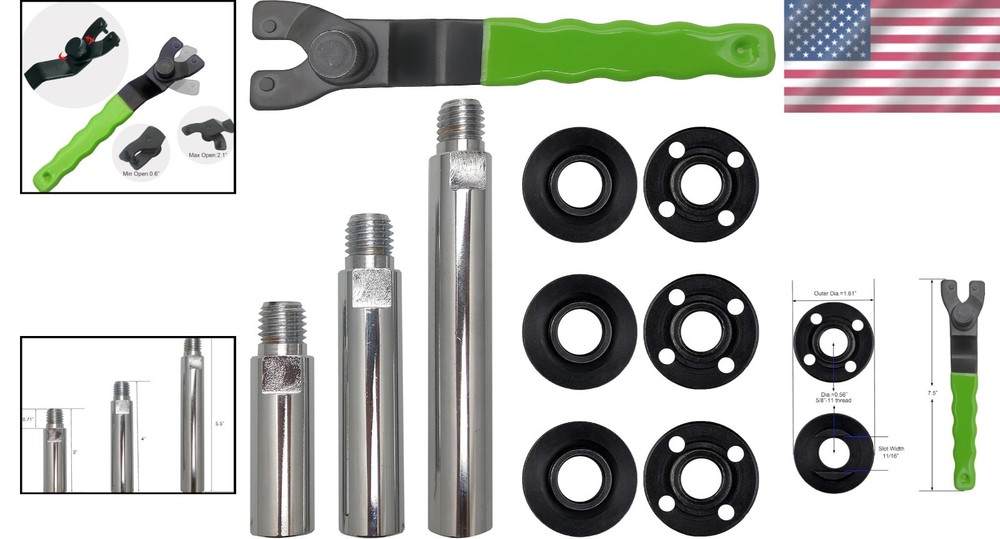 Heavy-Duty 3-Piece Angle Grinder Extension & Accessory Kit