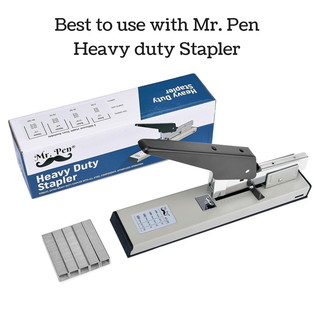 Silver Heavy Duty Staples - 3000 Count, 100 Sheet Capacity, Durable