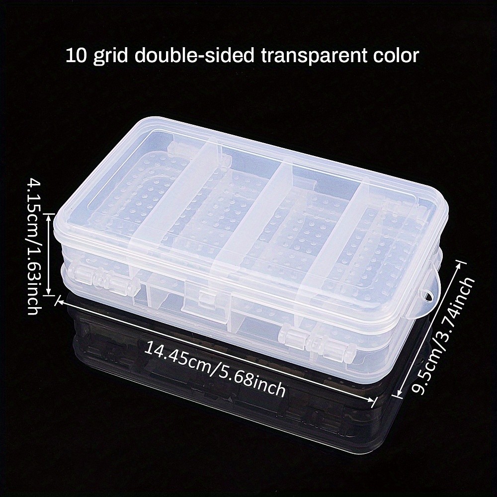 3pcs Double Layer Plastic Storage Container Portable Storage Organizer with 10