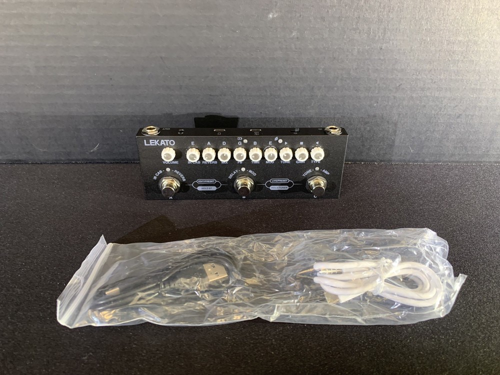 Lekato Cube Baby Mini Bass Multi Effects Pedal with IR Loading and 8 AMP Models