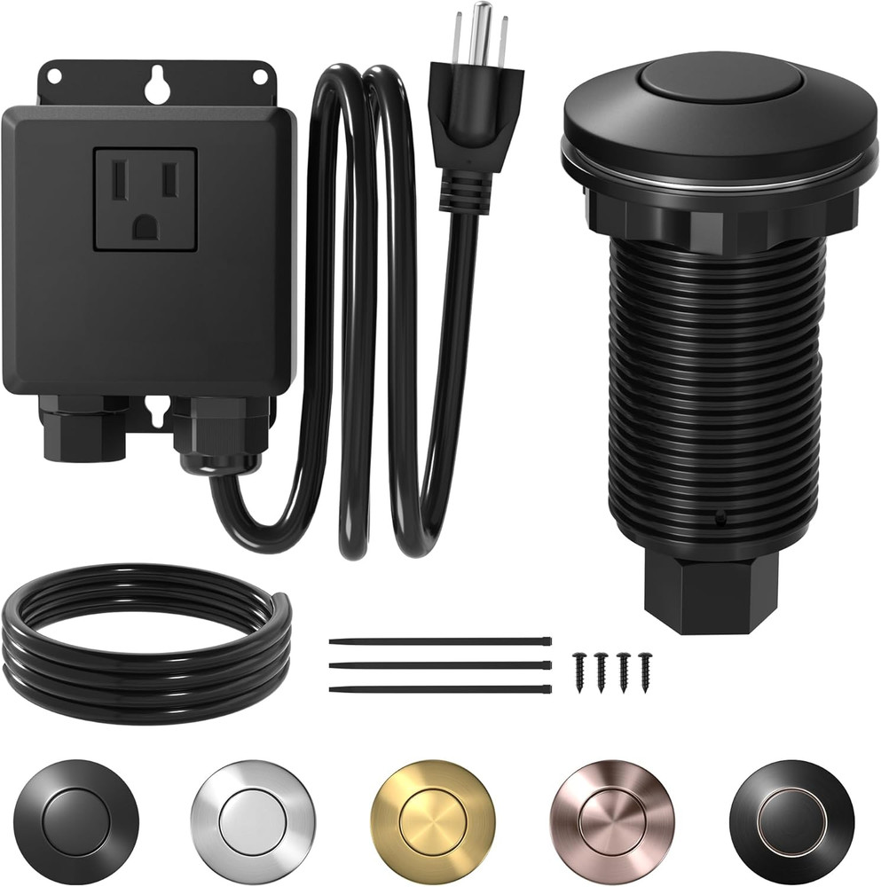 Garbage Disposal Air Switch Kit Waterproof Garbage Disposal Button Kit with Long