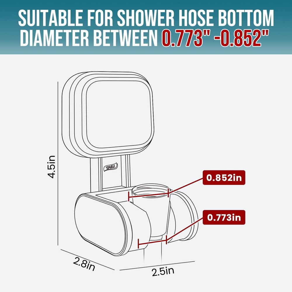 TAILI Shower Head Holder Suction, Handheld Bracket, Height Angle...