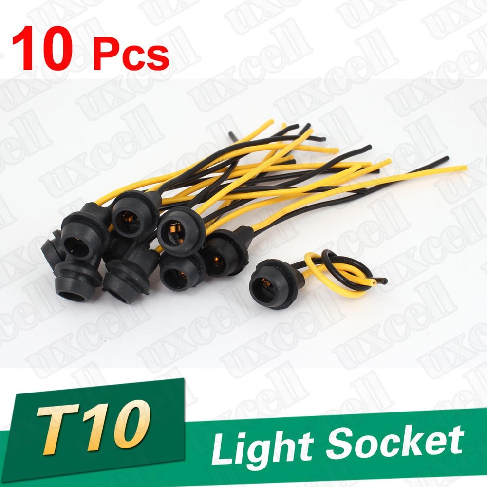 10 Pcs T10 Wedge Base Light Bulb Lamp Instrument Panel Dash Board Socket Plug