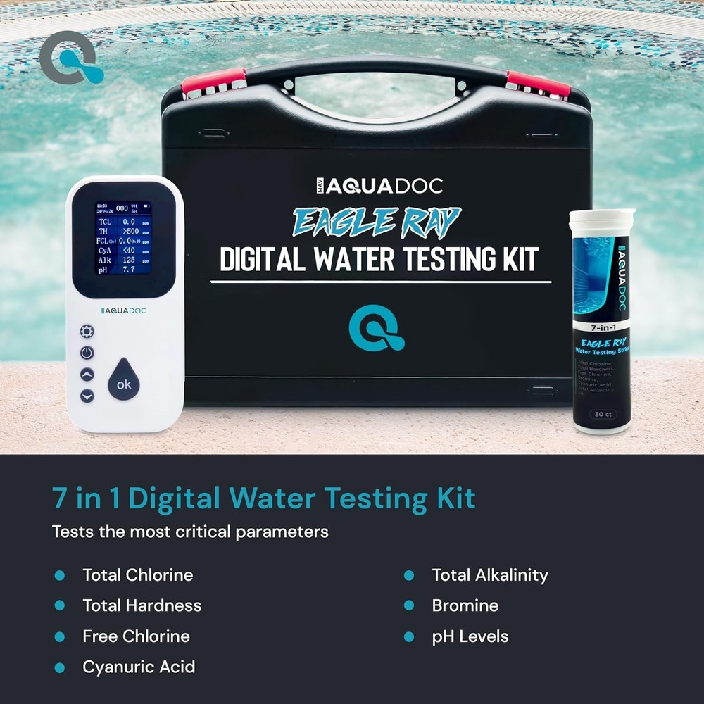 Eagle Ray Digital Spa Water Kit - Accurate Testing for Hot Tubs & Pools