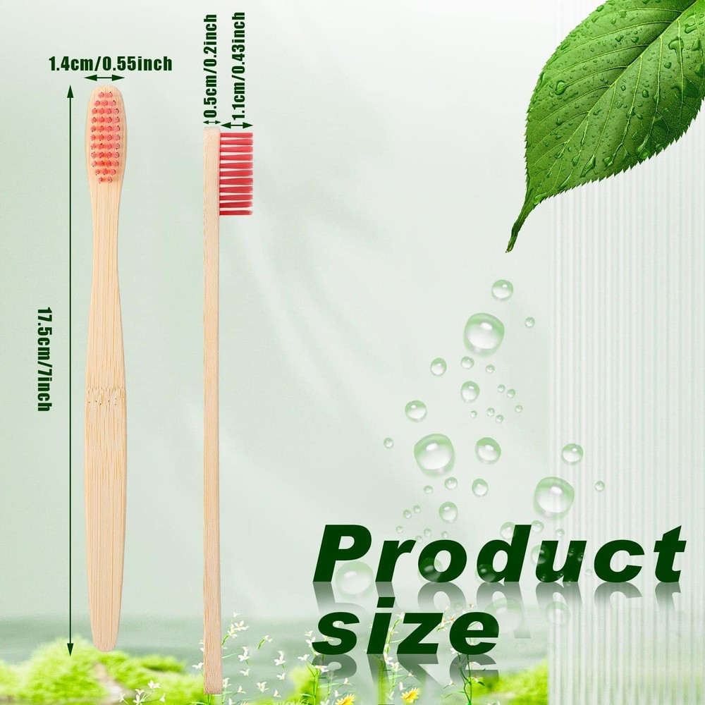 Sieral 120 Pcs Bamboo Toothbrushes Bulk Soft Bristle Toothbrush, Individually
