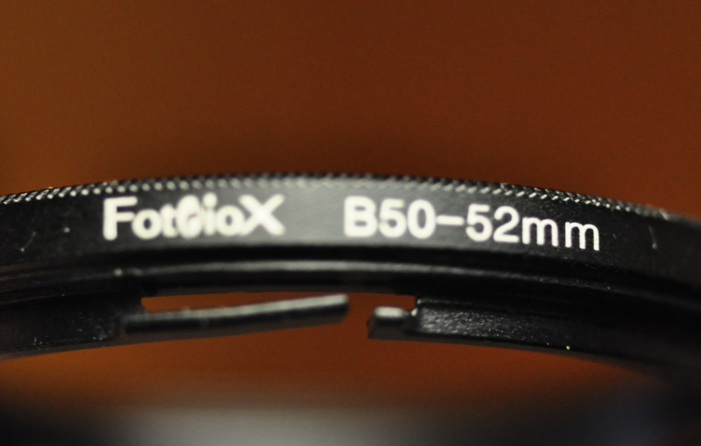 Fotodiox B50/Bay 50 to 52mm adapter ring.