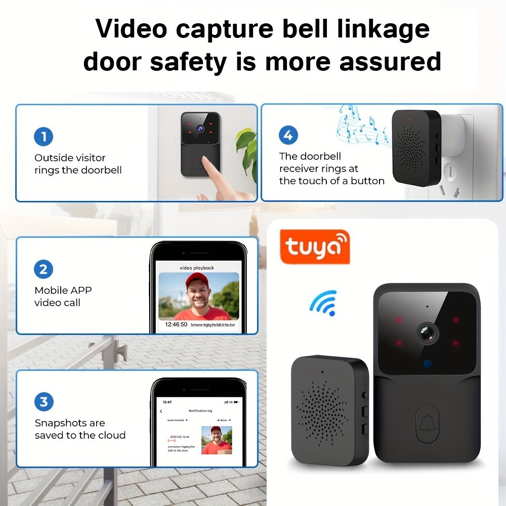Smart Video Doorbell with HD Video APP Security Intercom Night Vision Chime