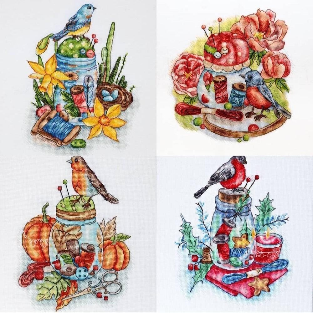 DIY Needlepoint Kit Needlework - Spring Cross-Stitch Craft Set for Home