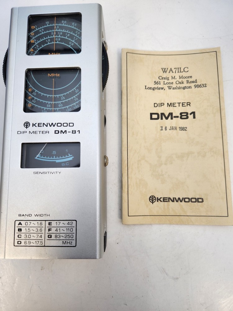Kenwood DM-81 Dip Meter, MANUAL, BOX, 7 COILS