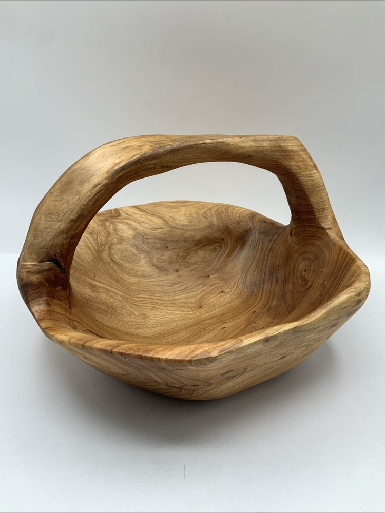 Cedar Roots Carved Basket 10” Wide & 7” Tall