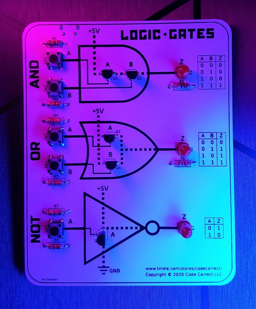 Logic Gates Learning Kit #2 - Transistors (Pre-Assembled)