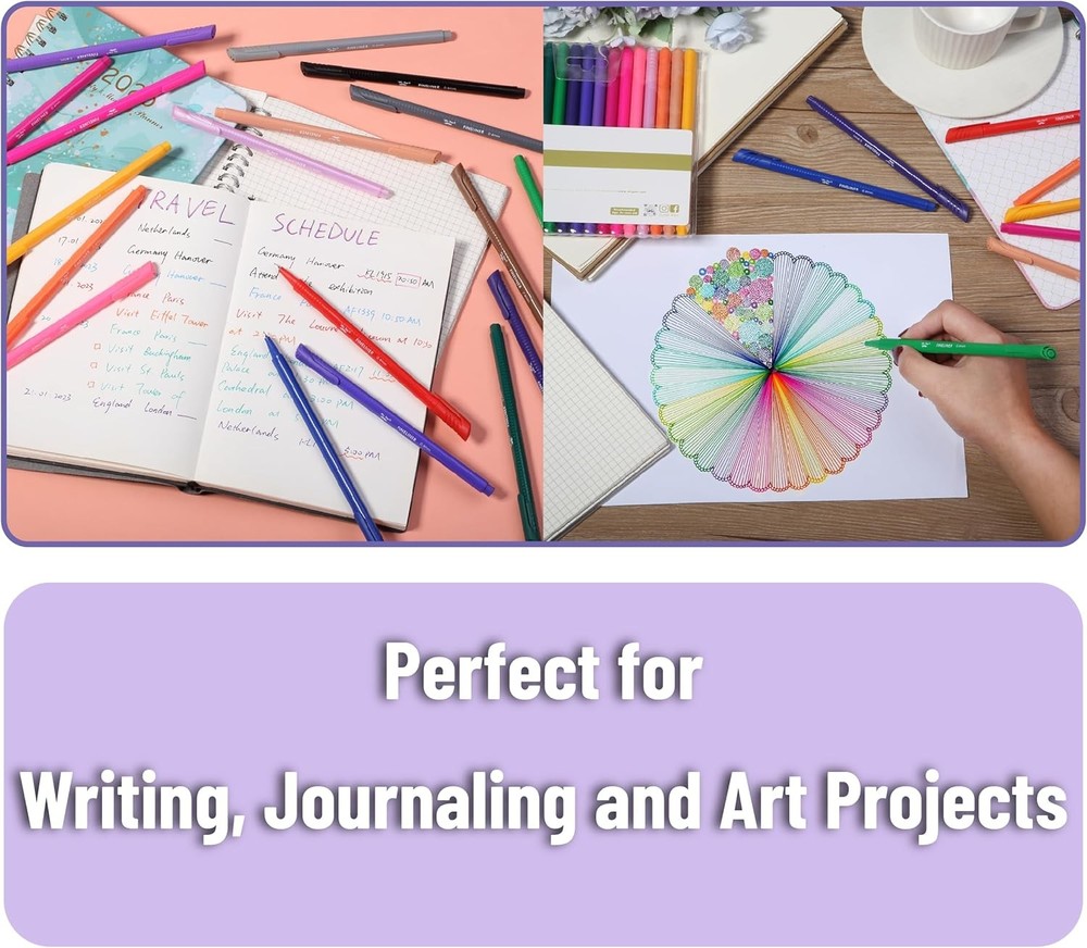 Mr. Pen- Fineliner Pens Colored, 18 Pack, Ergonomic Triangular Multicolor