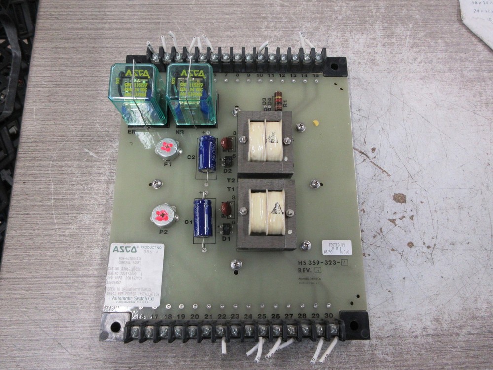 Asco Non-Automatic Control Panel B386210032C 100A 120V 60Hz Used