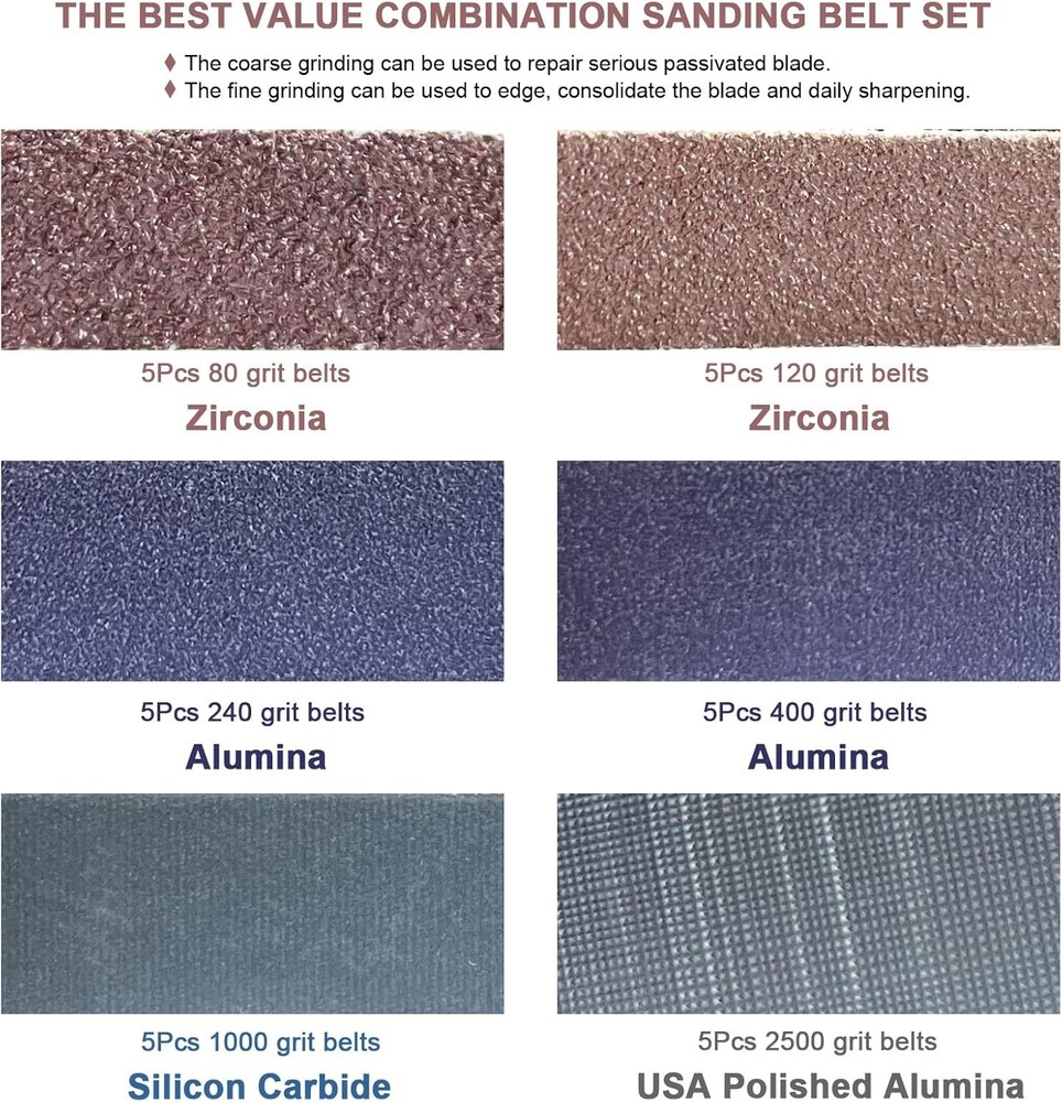 30 Pcs 1/2" x 12" Replacement Sharpening Belt Kit for Official Work Sharp Knife