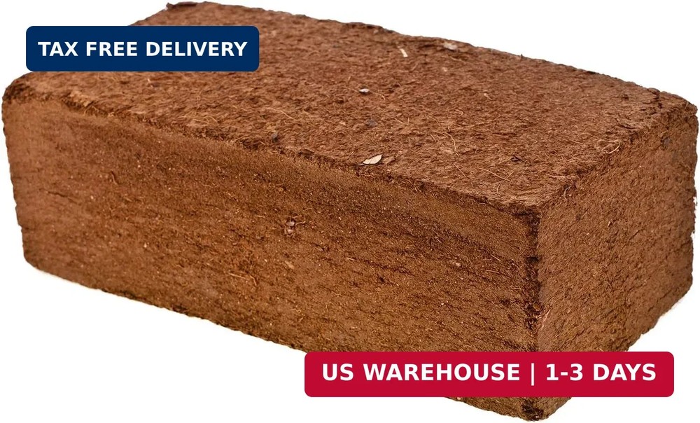 Premium Coco Coir Brick | Coconut Fiber Block | Compressed Growing Medium | Perf