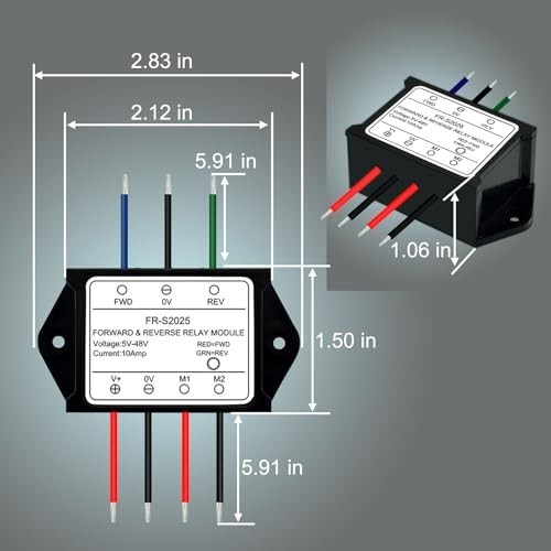 5V to 48V 10A Relay Module for DC Motors & Linear Actuators - Forward/Reverse Co