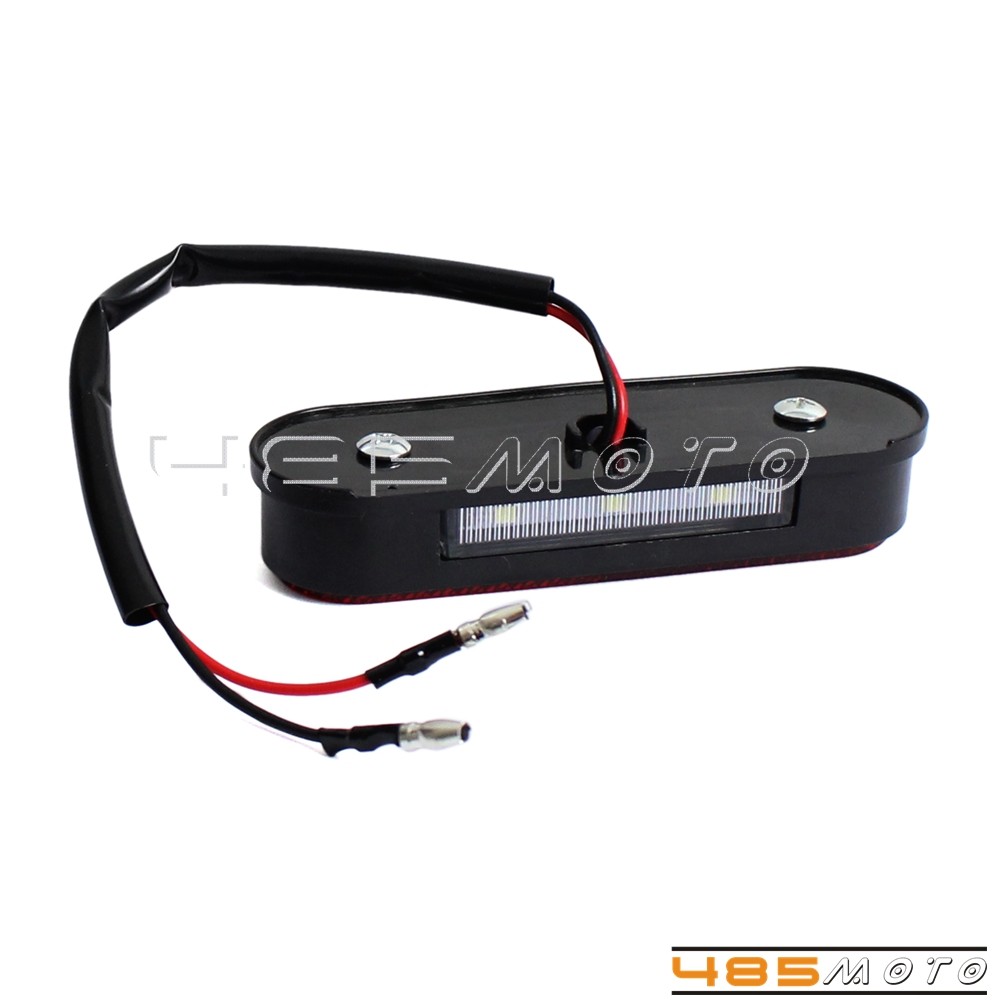 Red Universal Reflector LED License Plate Number Light W/ Integrated Tail Light