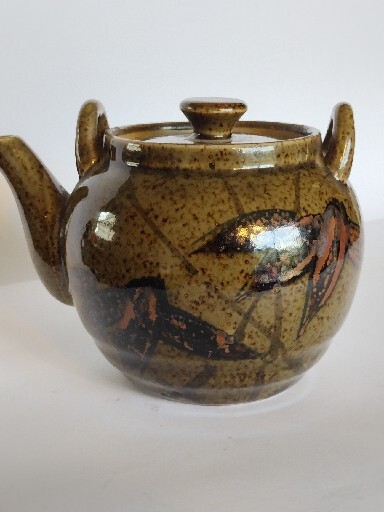 Handmade Stoneware Pottery Artistic Teapot Bamboo Design