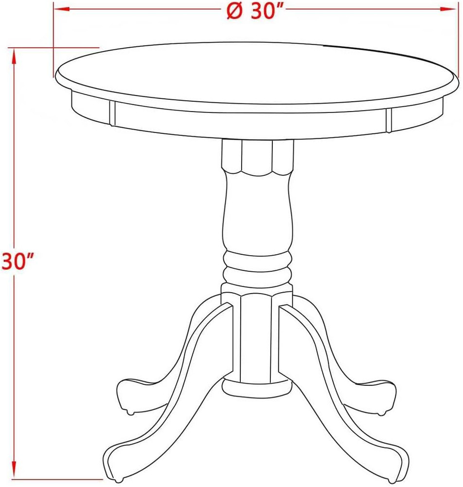 Compact 3-Piece Black & Cherry Dining Set for Small Spaces - Round Table & Chair