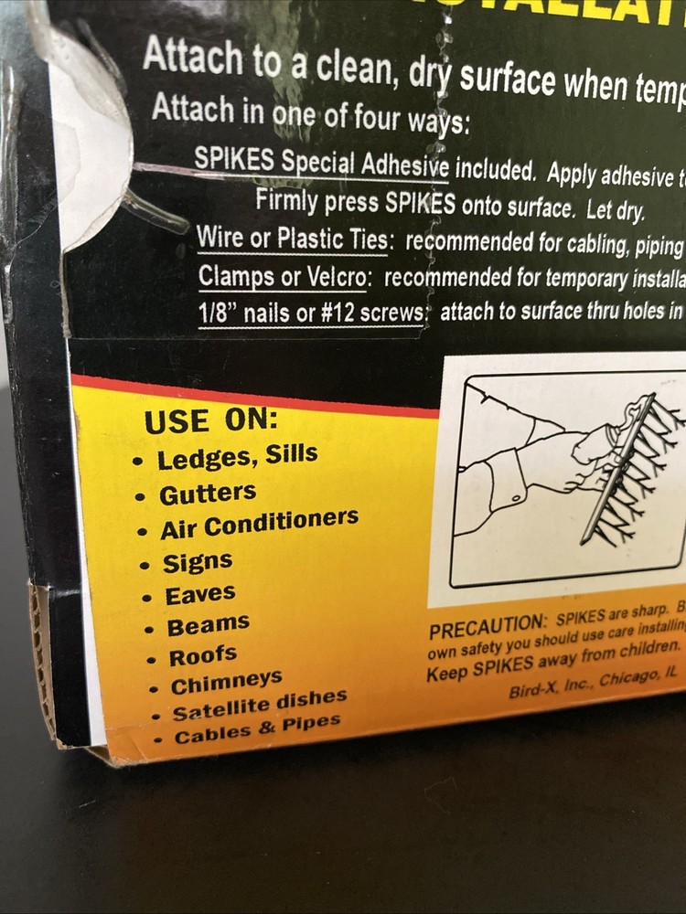 Bird-X Plastic Polycarbonate Bird Spikes Kit (no glue) 5 Pieces, Easy Install