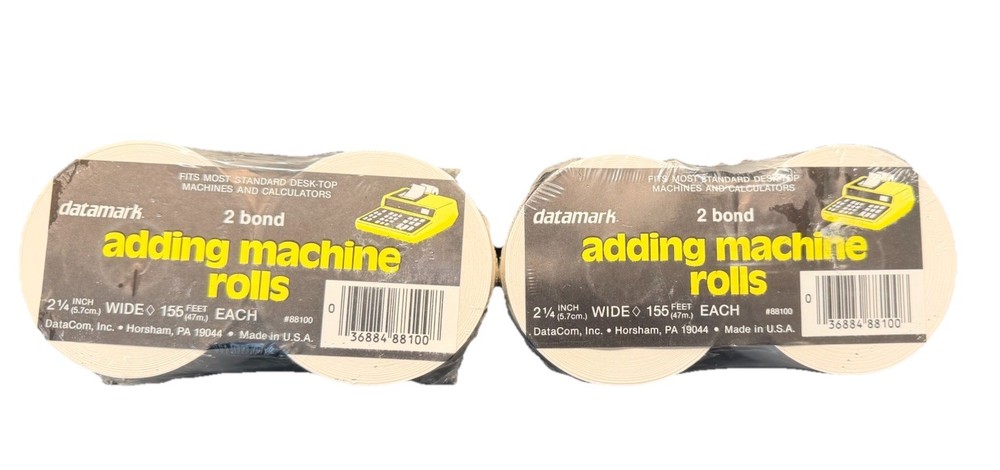 Data Mark Adding Machine Rolls 2 1/4 wide 155 ft Each Fits Most Standard 2 -2 Pk