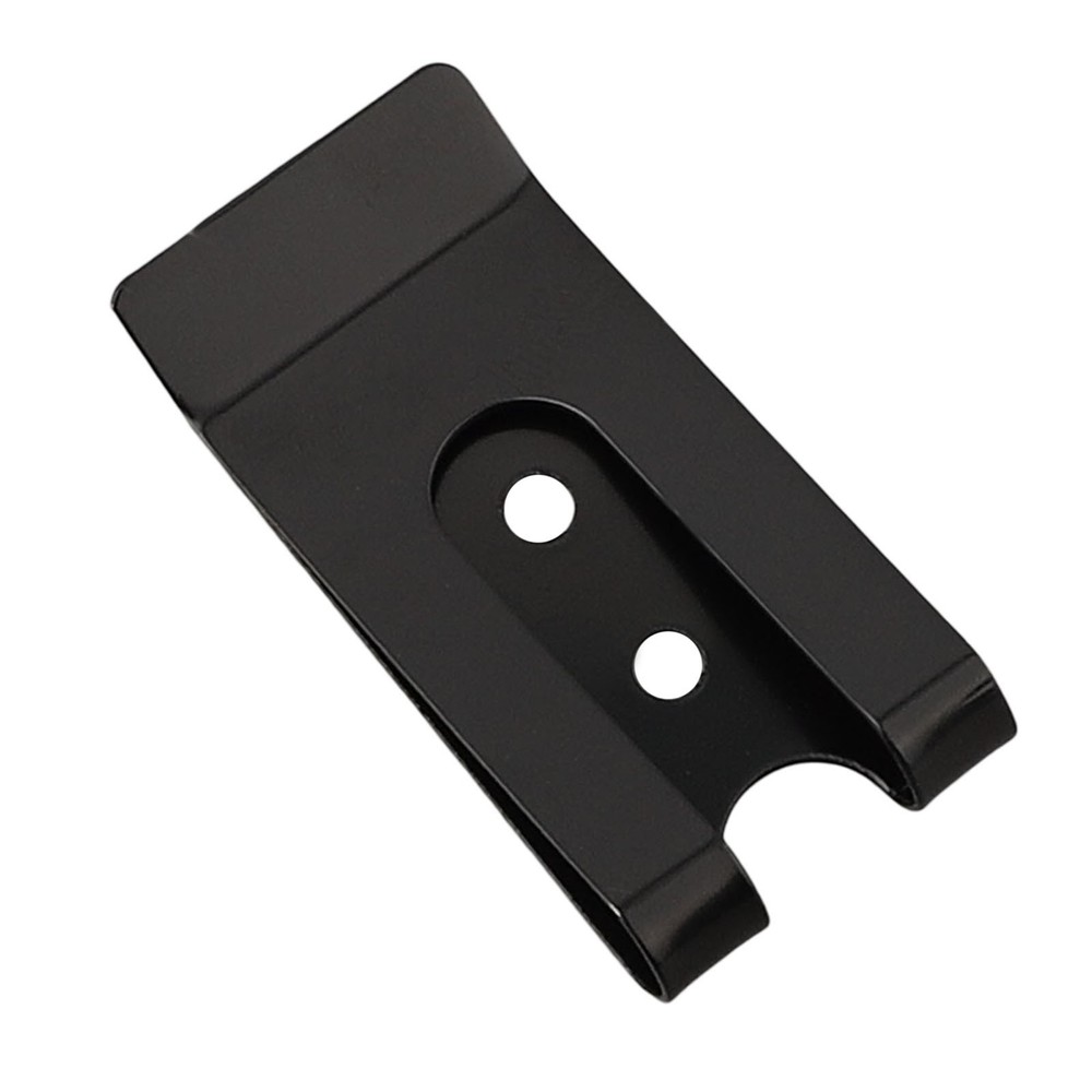 Practical Belt Clip Hook Securing Clip 2pcs Black Coated Finish Flat Base