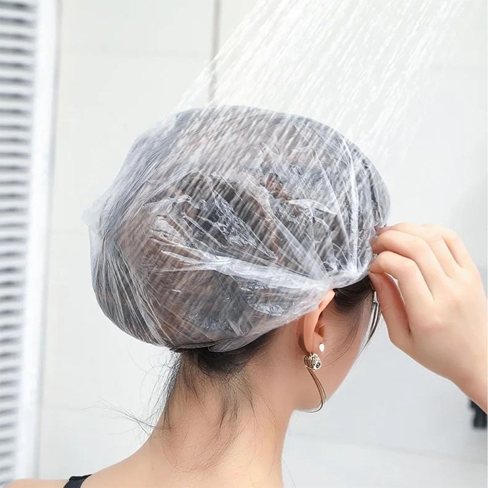 200 PCS Disposable Shower Caps – Large, Thickened & Extra clear