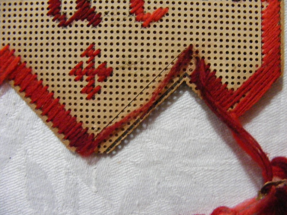Vintage Cross Stitched Hanging Match Striker