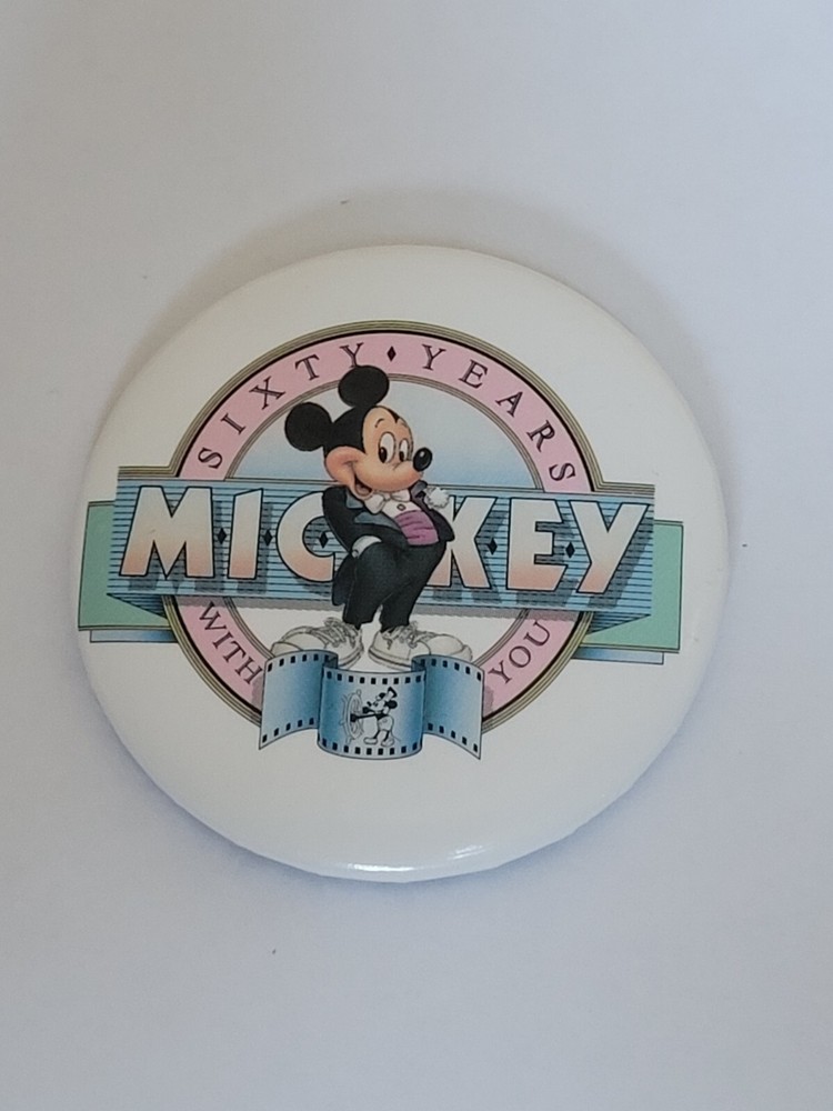 Sixty Years With Mickey Pinback Button