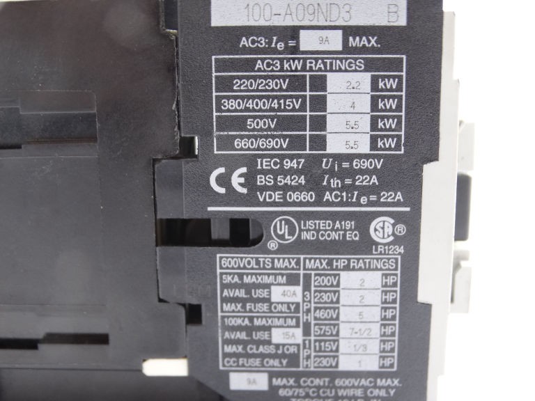 ALLEN BRADLEY 100-A09ND3 CONTACTOR NEW