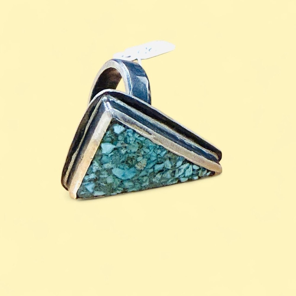 Turquoise Silver Handmade Ring Size 7.5