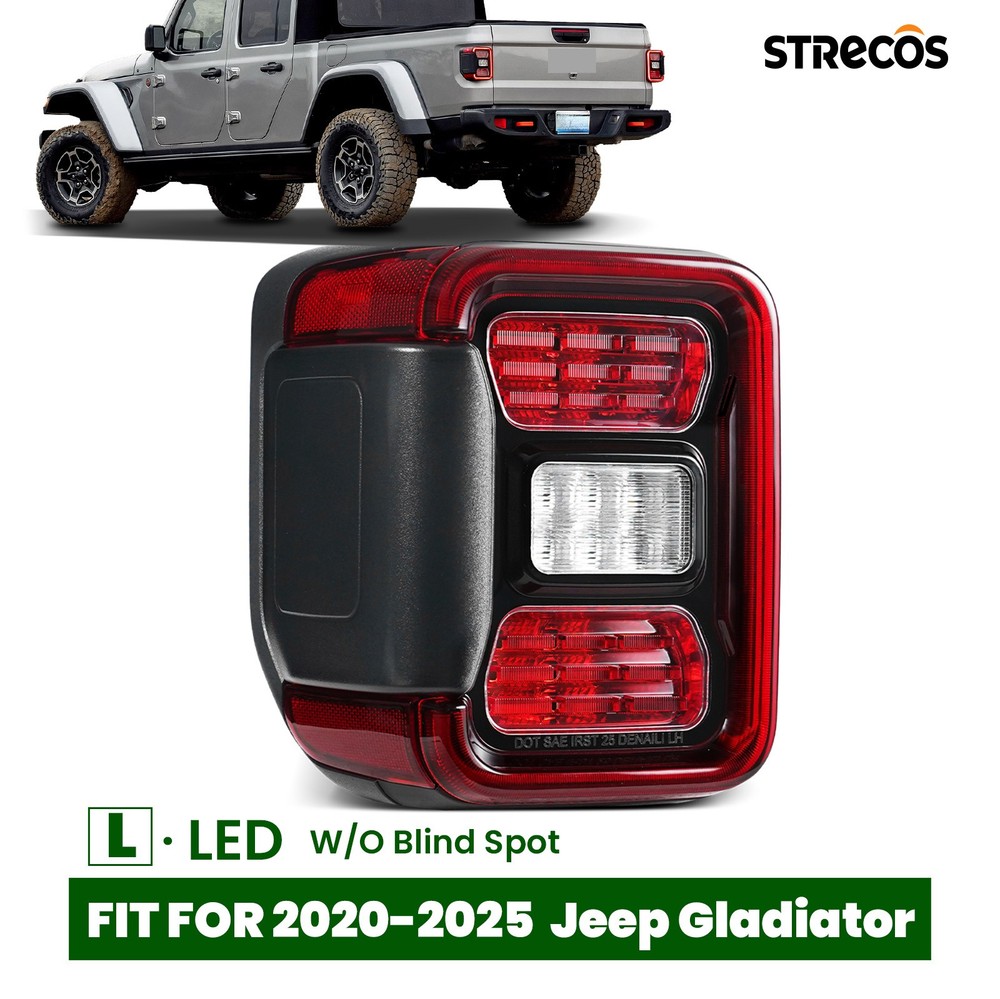 LED Tail Light Assy For 2020-2025 Jeep Gladiator W/O Blind Spot Left Driver LH