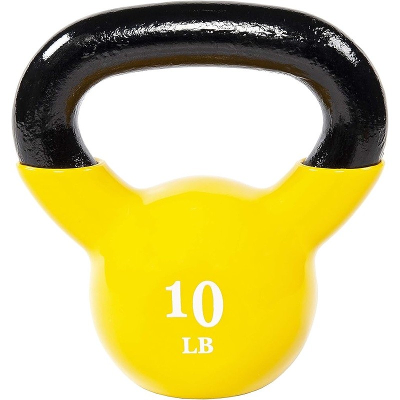 Durable 10lb Cast Iron Kettlebell W/ Non Slip Handle Strength Training New