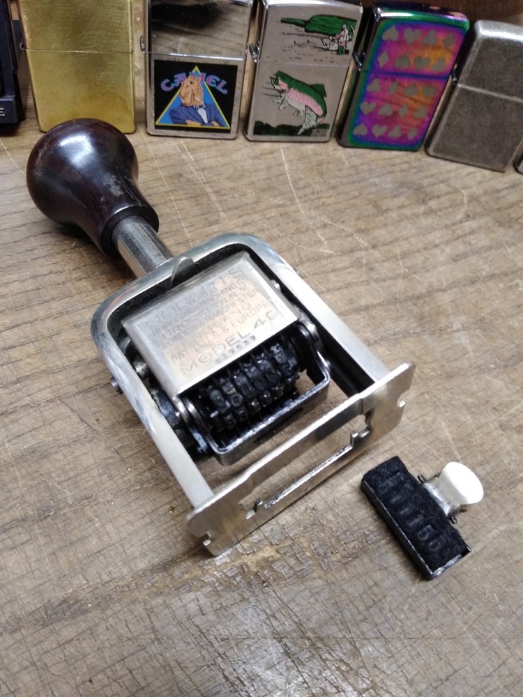 Vtg Roberts Numbering Machine Co 6 Digit Self Inking Model 49 Date Stamp #1