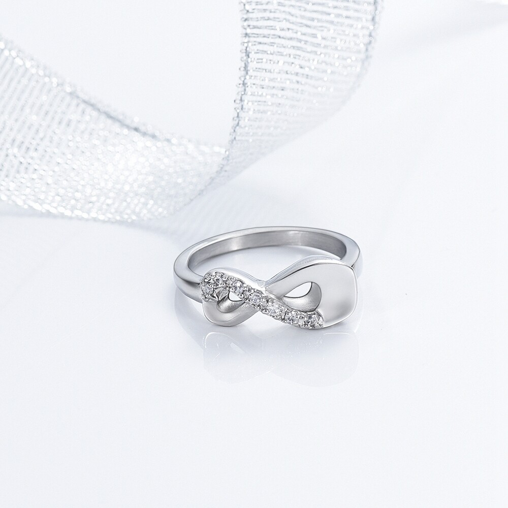 Infinity Ring Heart Shape Hold Loved Ones Ashes Cremation Urn Ring Finger Ring