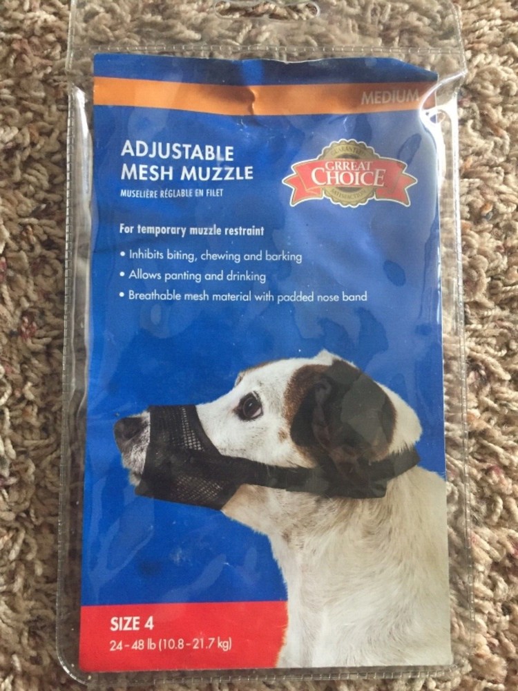 Dog muzzle Adjustable Medium  mesh restraint for pets dogs cats breathable Grrea