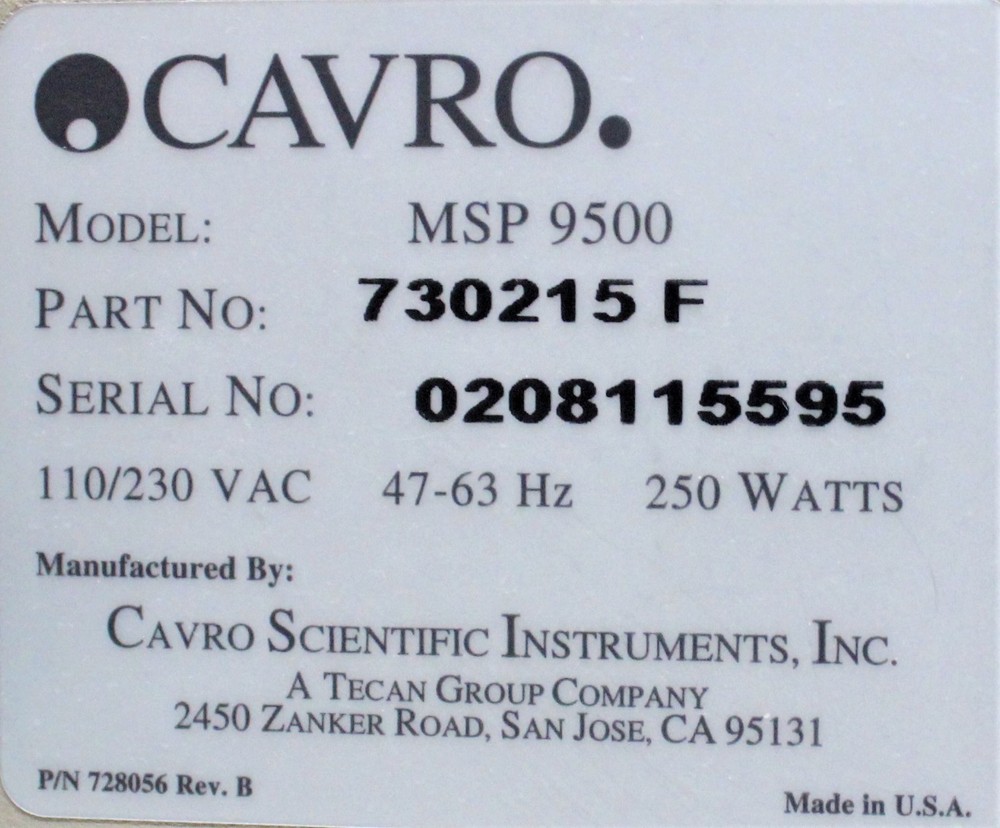 Cavro MSP 9500 Automated Liquid Handler Versatile Programmable VG C (3367346)