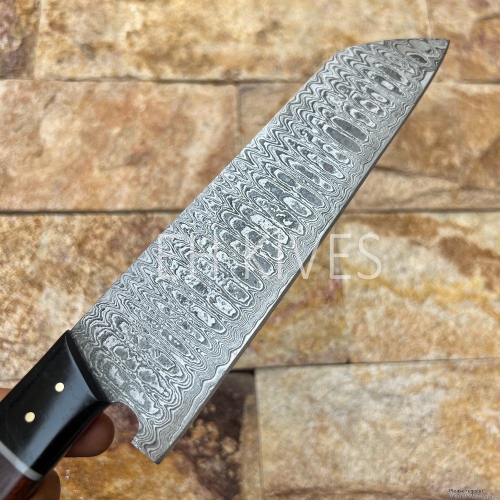12'' Handmade Damascus Slicing Sharp Chef Kitchen Knife for Meat/BBQ