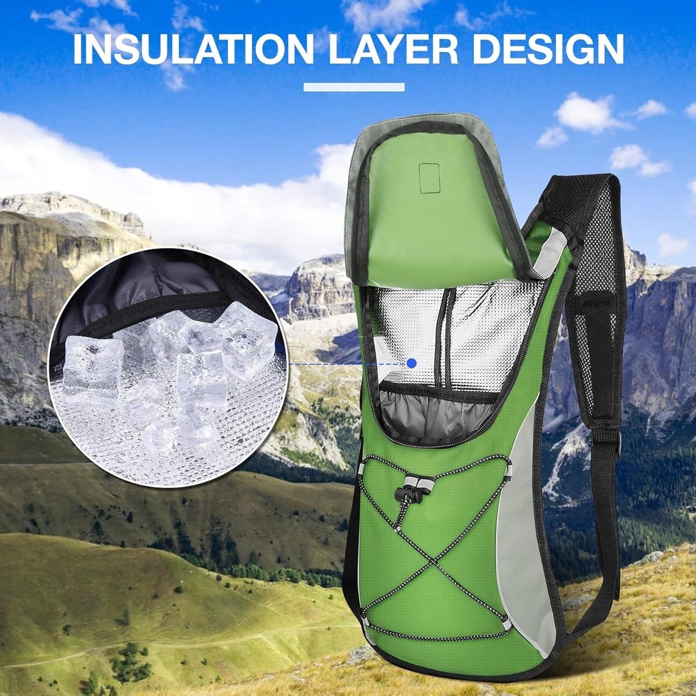 AirFlow 2L Insulated Reflective Hydration Backpack & Bladder Lightweight Compact