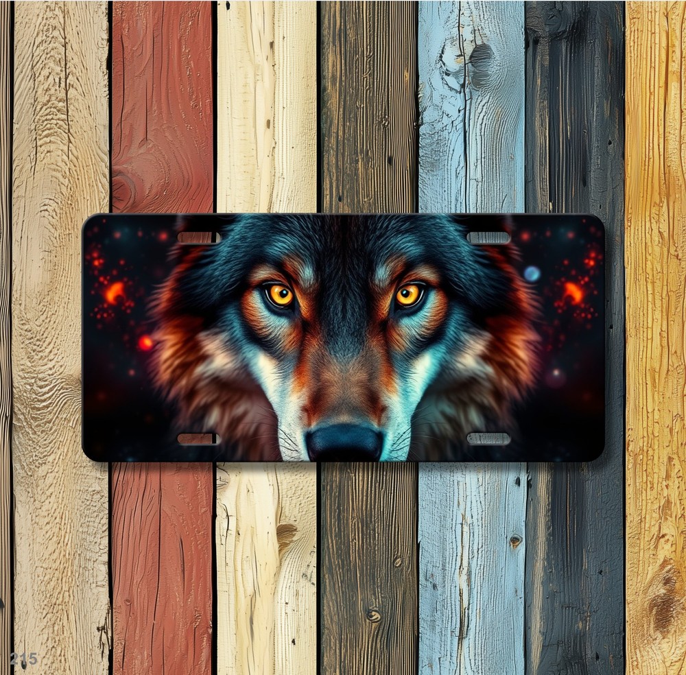 Unique Wolf License Plate Customizable Car Tag Holiday Gift