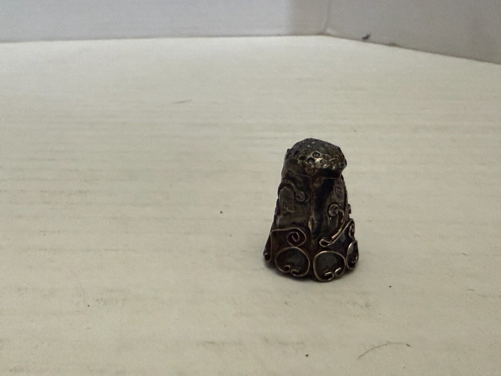 Vintage Ornate Mexican Sterling Silver Thimble