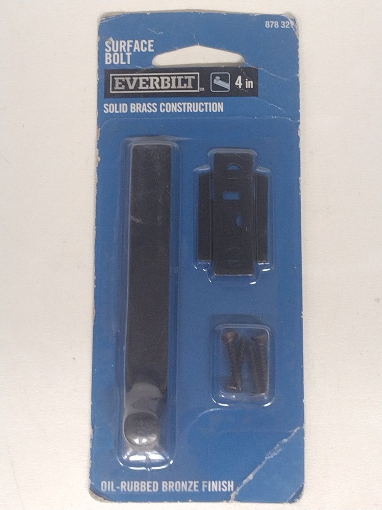 1 Everbilt 4 in. Oil-Rubbed Bronze Surface Bolt
