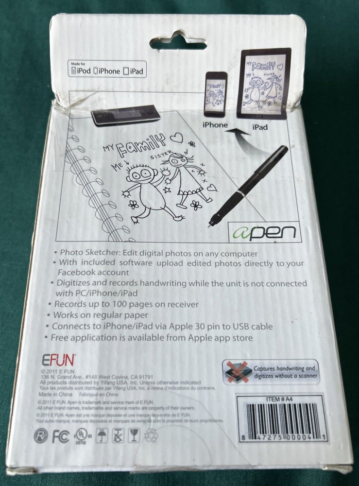 apen Digital Pen Made for Ipod iphone ipad Transmitter Software Writes Digital