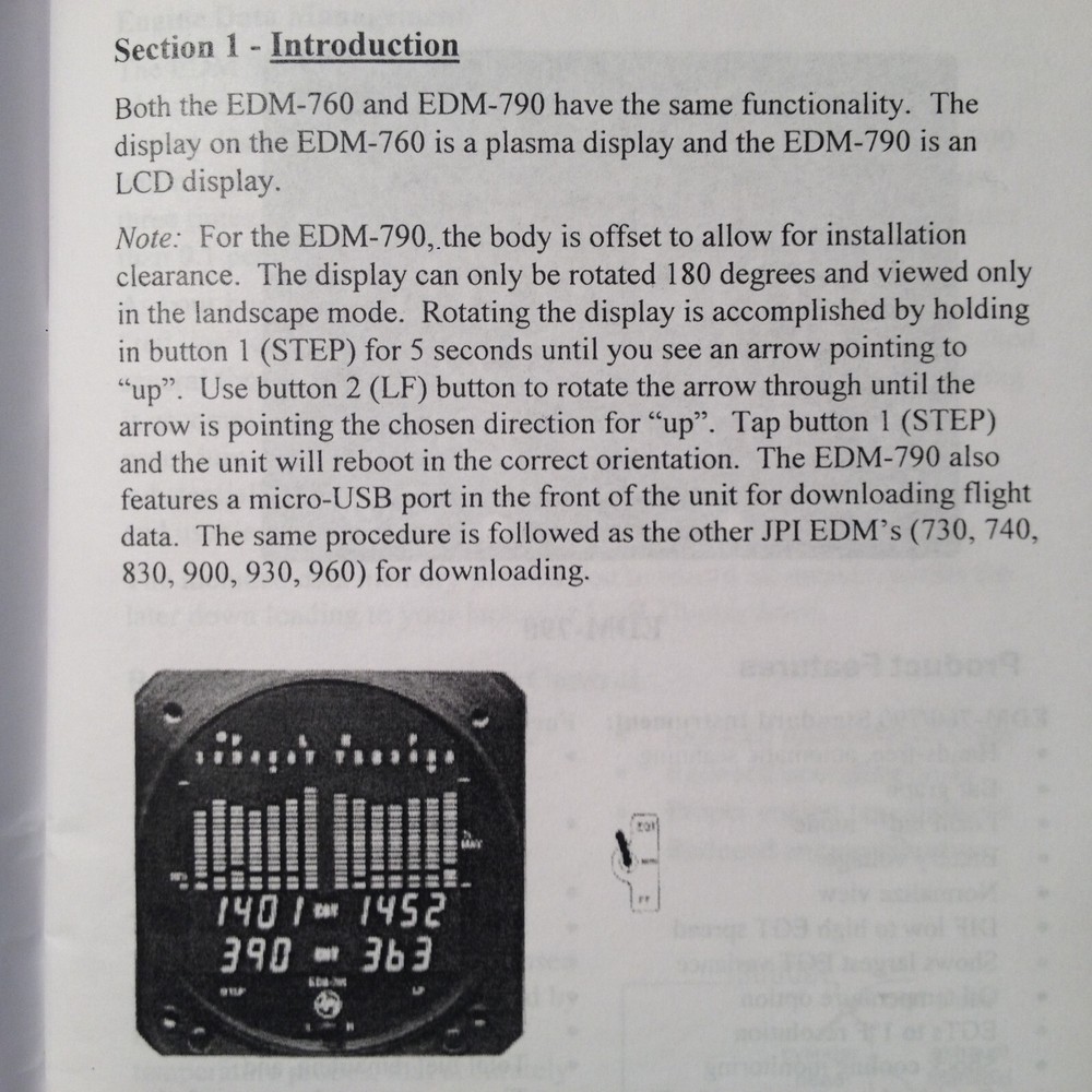 JPI Instruments EDM-760 & EDM 790 TWIN Pilot's Guide Manual
