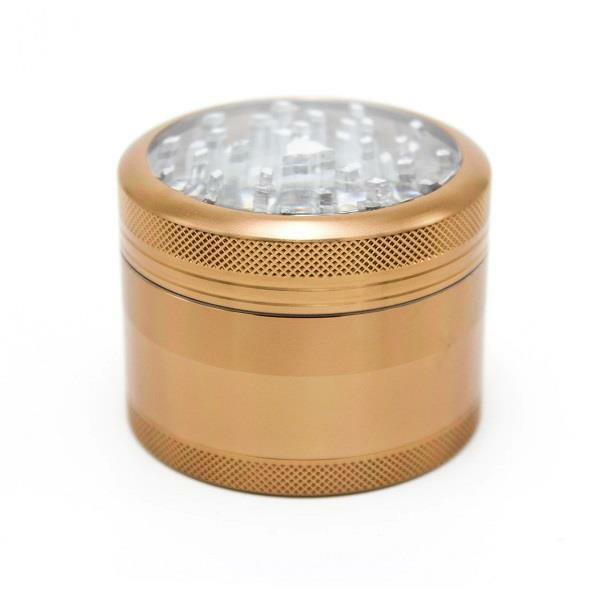 SharpStone CLEAR TOP 4 Piece MEDIUM 2.2” Herb / Spice Grinder BROWN AUTHENTIC